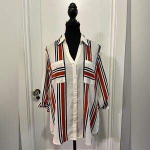 Express Portofino Slim Fit Sheer Blouse – Size L